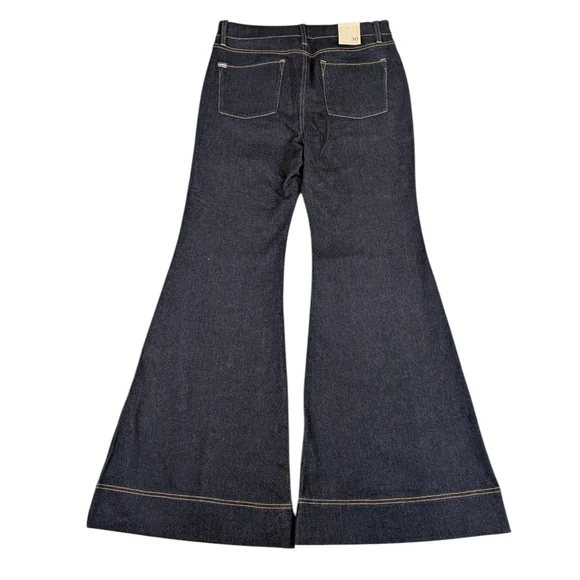 Alice + Olivia SB High Rise Bell Jean Dark Rinse NWT $330 Size 30 J1739 - Picture 5 of 9